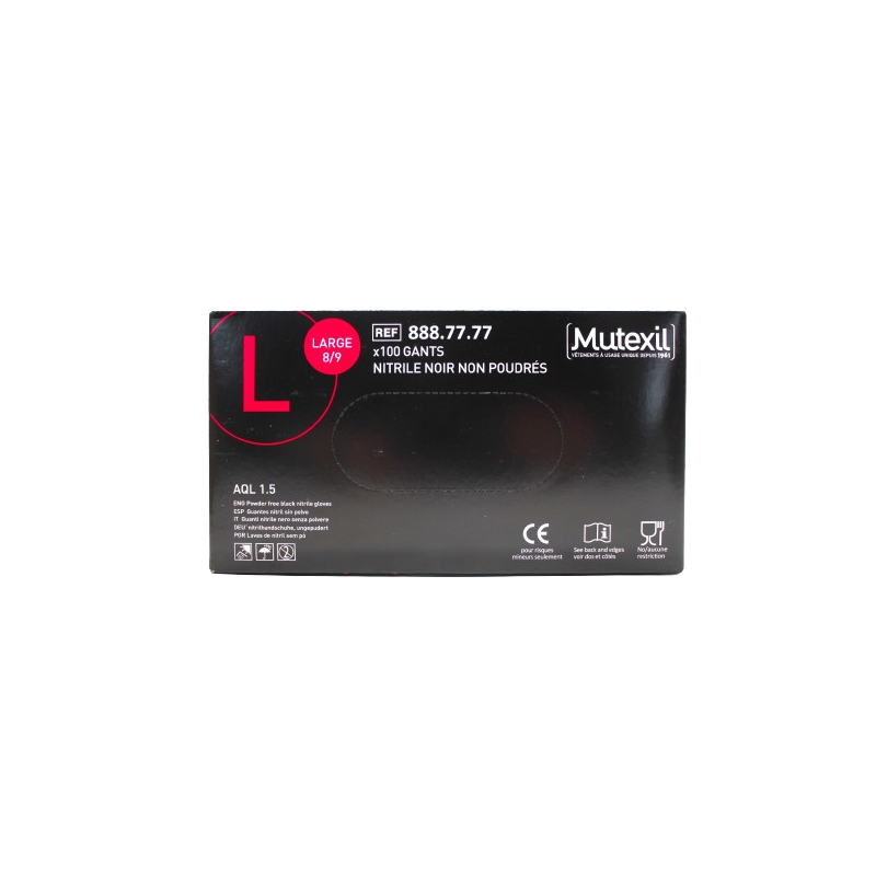 GANT NOIR ALIMENTAIRE 100PCS T.L