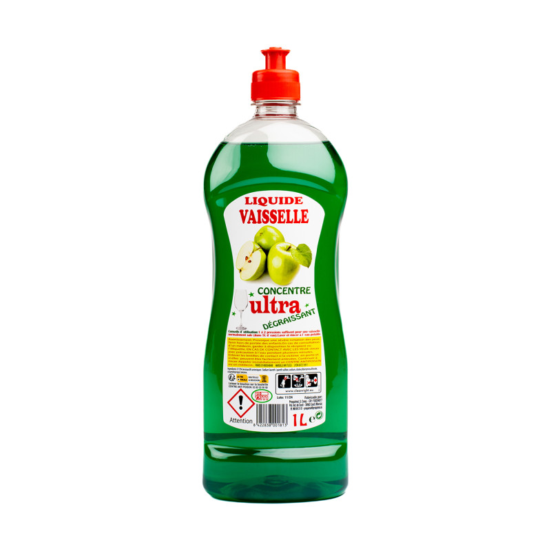 LIQUIDE VAISSELLE ULTRA DEGRAISSANT POMME 12X1L
