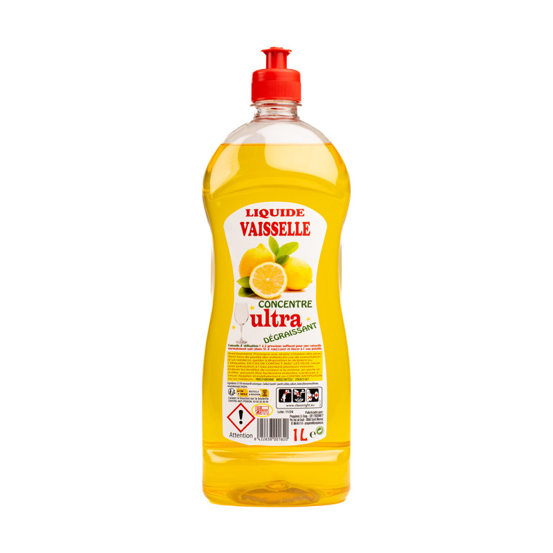 LIQUIDE VAISSELLE ULTRA DEGRAISSANT CITRON 12X1L