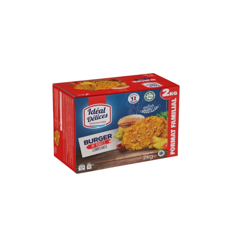 STEAK POULET CORNFLAKES IDEAL DELICES HALAL 2KG