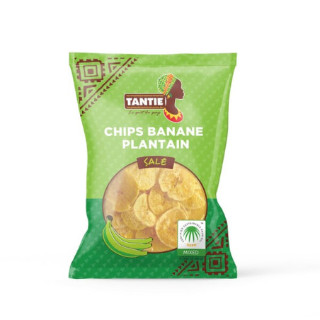 CHIPS BANANE SALEE 20X85G TANTIE