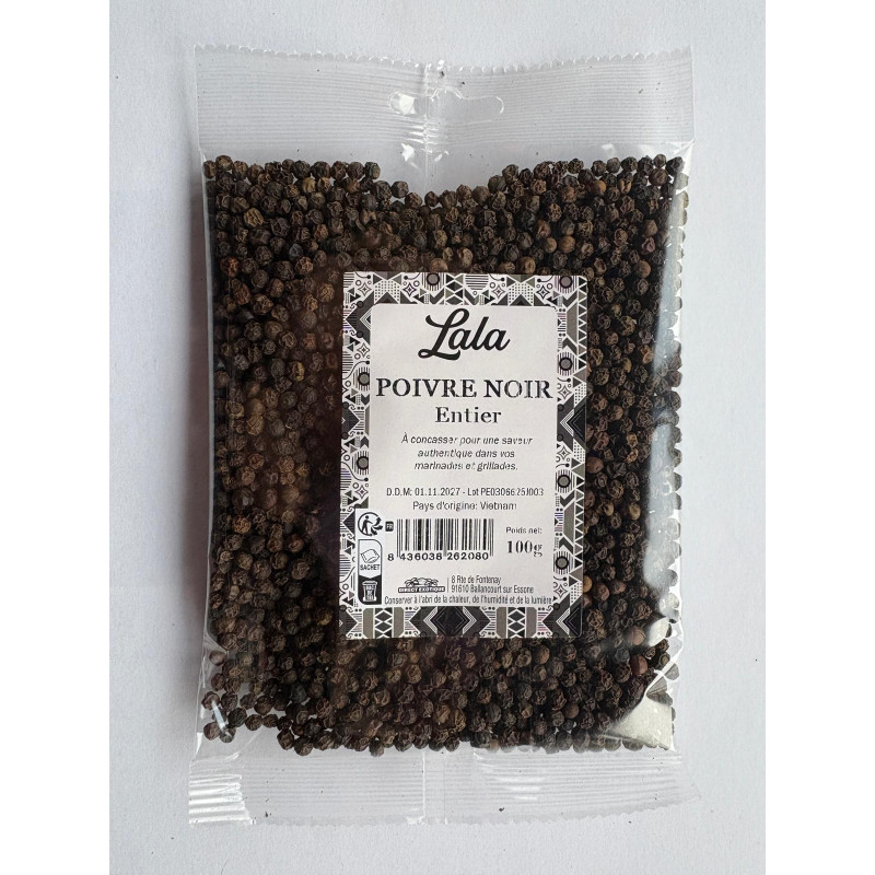 POIVRE NOIR ENTIER LALA 20X100G