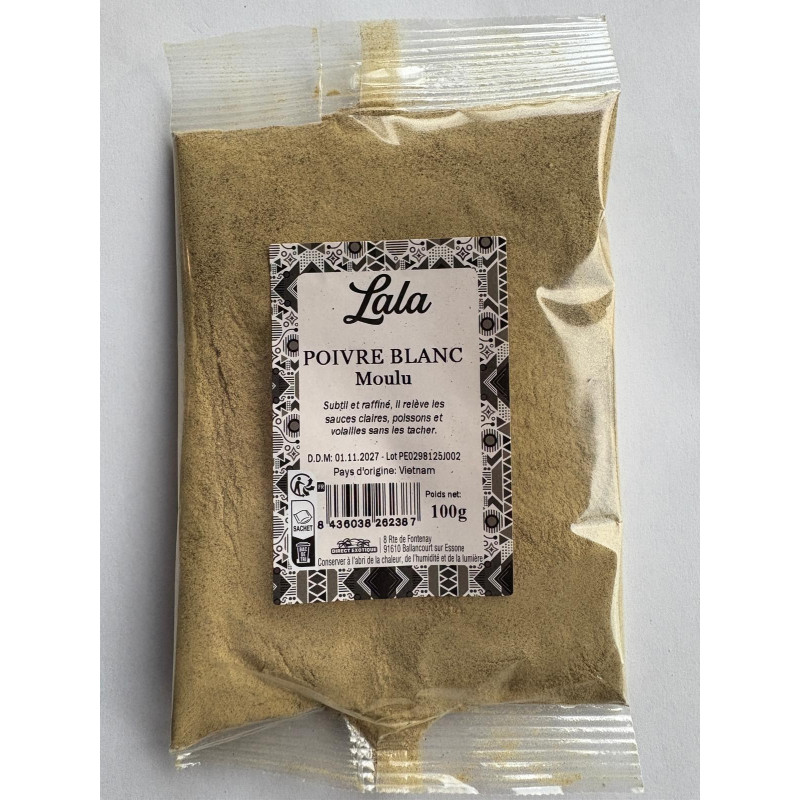 POIVRE BLANC MOULU LALA 20X100G