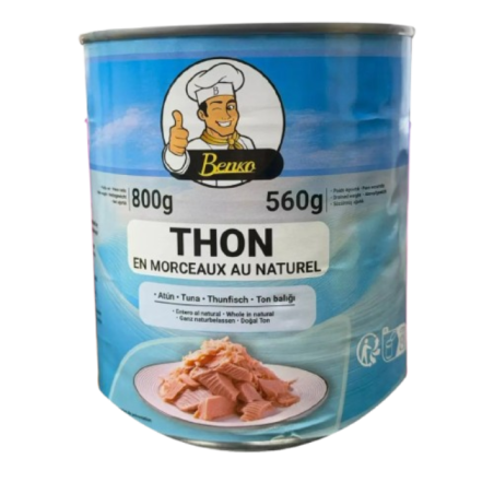 THON EN MORCEAUX NATUREL  BENKO 800GRX12PCS