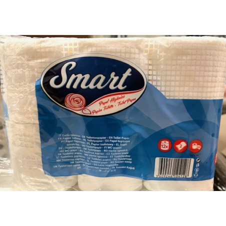 PAPIER TOILETTE SMART 2FEUILLES 12ROLLS PAMPILAR